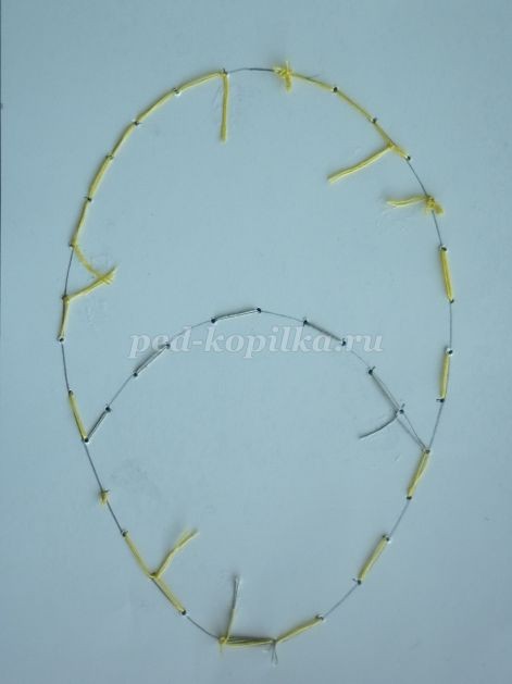 ​Открытка "Веточка вербы" в технике изонить: часть 2