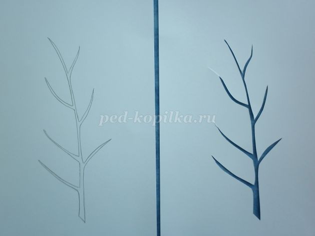 Открытка "Веточка вербы" в технике изонить: часть 3 Открытка "Веточка вербы" в технике изонить: часть 3