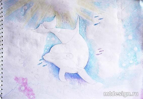 ​Рисуем с детьми дельфина