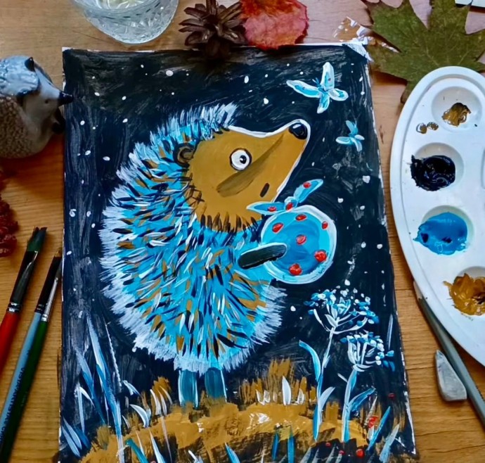 Рисуем ёжика в тумане Рисуем ёжика в тумане