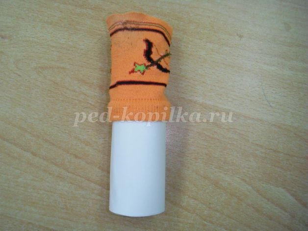 Снеговик из рулончика от туалетной бумаги: часть 1