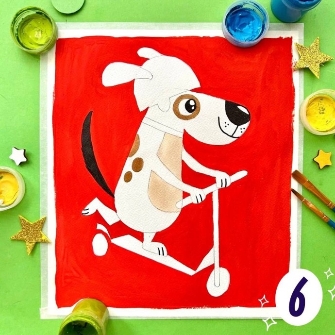 Собачка на самокате Собачка на самокате