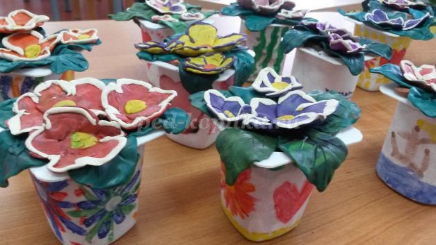 Как сделать цветы фиалки из пластилина Как сделать цветы фиалки из пластилина