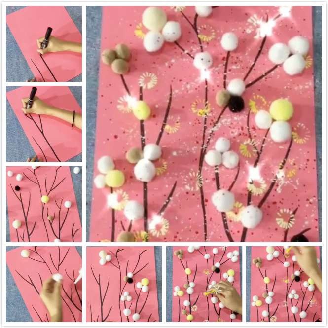 Картина с ватой Картина с ватой