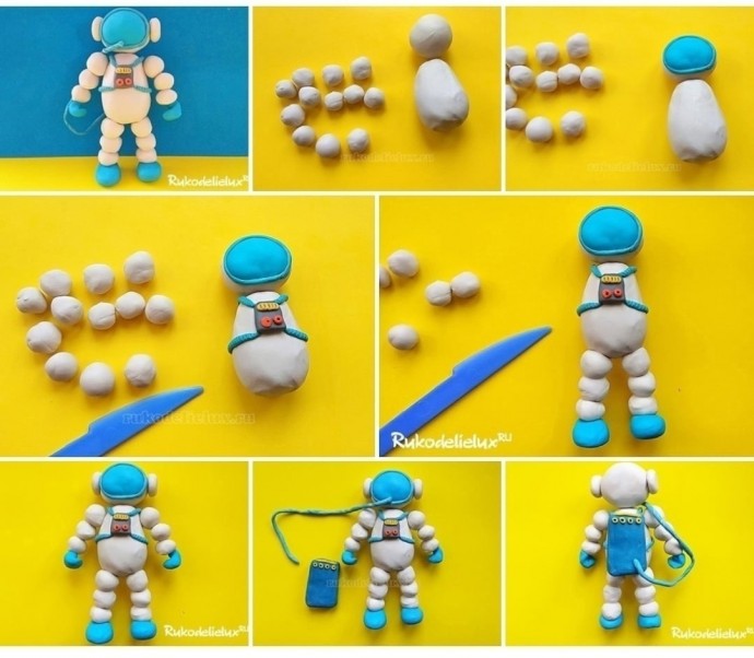 Космонавт из пластилина