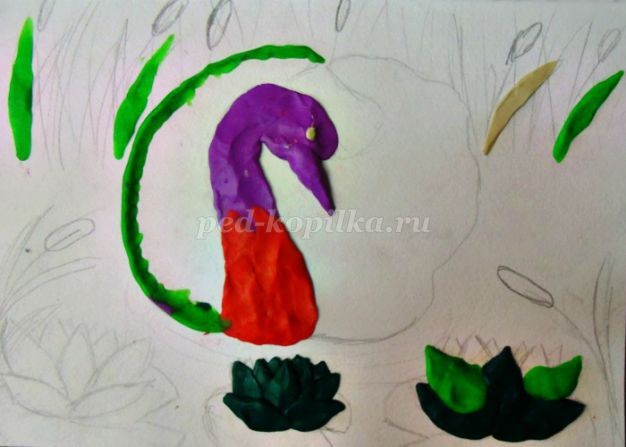 Панно в смешанной технике "Лебедь": часть 2 Панно в смешанной технике "Лебедь": часть 2