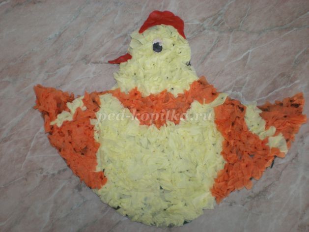 Птичка с использованием техники "Торцевание": часть 2