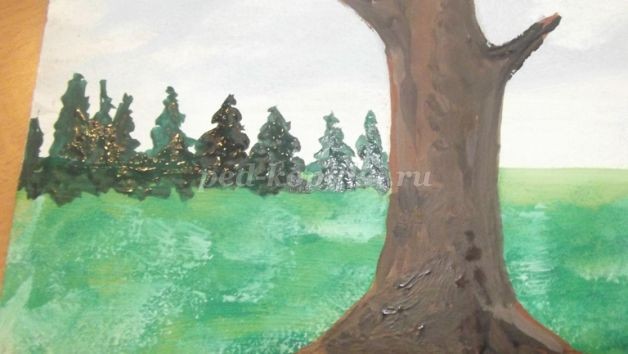 Рисуем пейзаж губкой: часть 2 Рисуем пейзаж губкой: часть 2