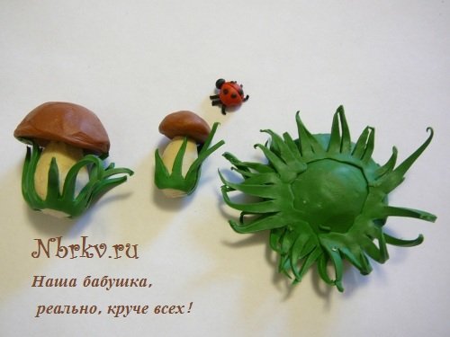 Лепим восхитительные грибочки из пластилина
