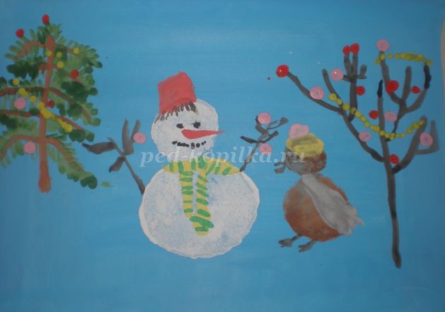 Рисуем снеговика: часть 2 Рисуем снеговика: часть 2