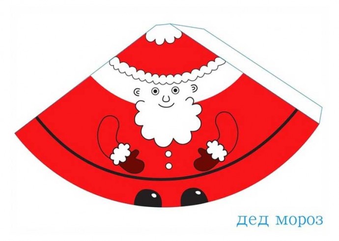 Забавный Дед Мороз из цветной бумаги