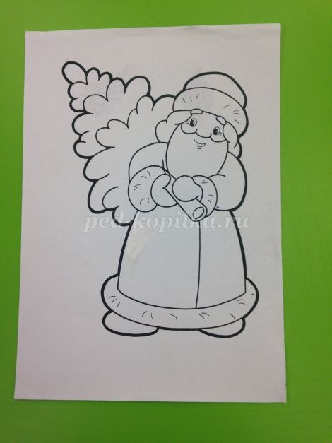 ​Аппликация из пластилина "Дед Мороз": часть 1