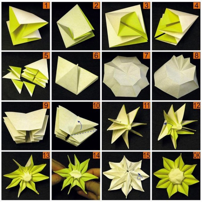 Чудесные цветочки в технике оригами