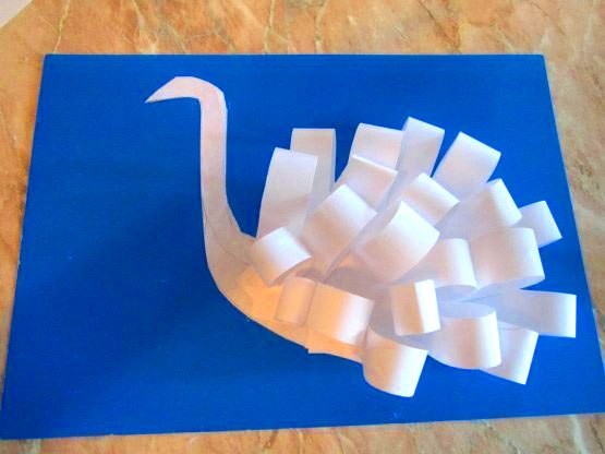 ​Объёмный бумажный лебедь