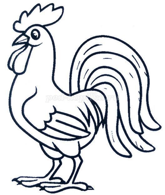 Петушок гуашью