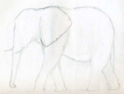 ​Рисуем карандашом замечательного слона