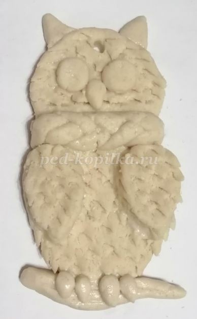 Сова из соленого теста детскими руками Сова из соленого теста детскими руками