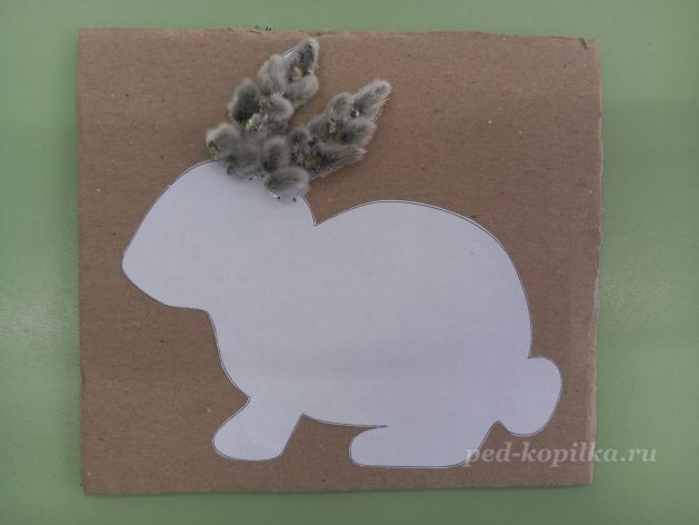 Аппликация из вербы "Кролик"