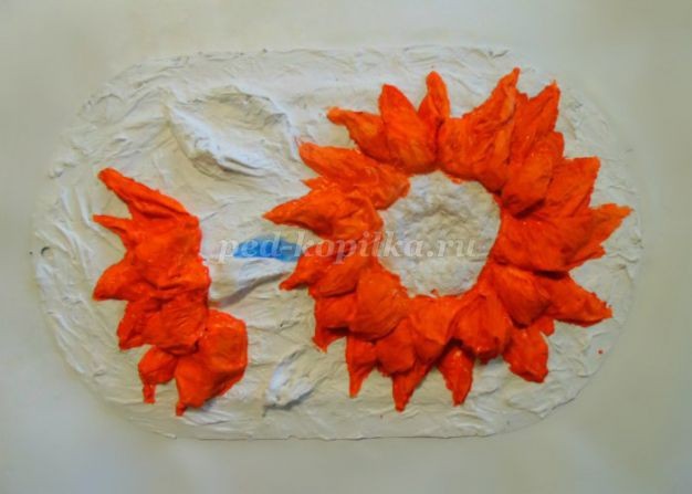 Подсолнухи из бумаги: часть 2