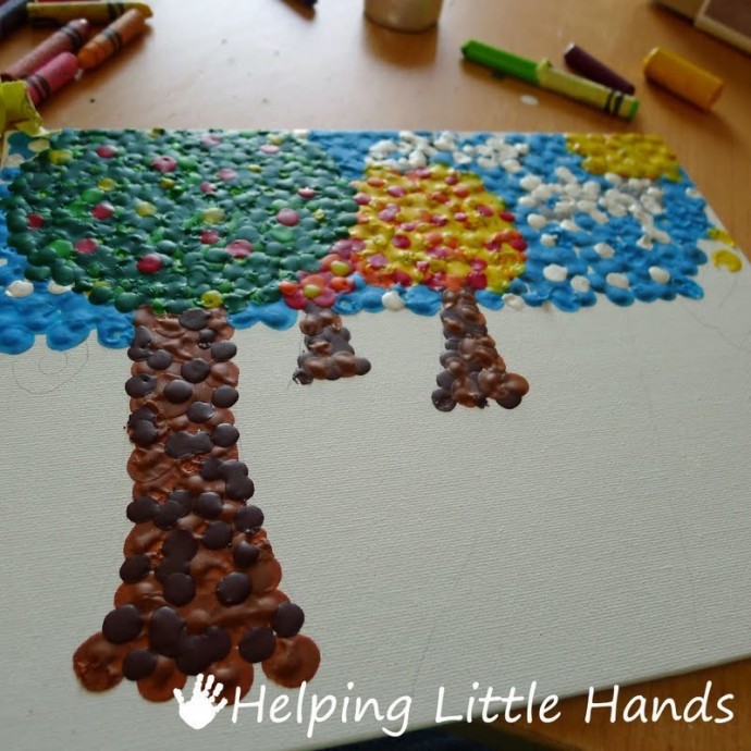 Рисование расплавленными восковыми мелками