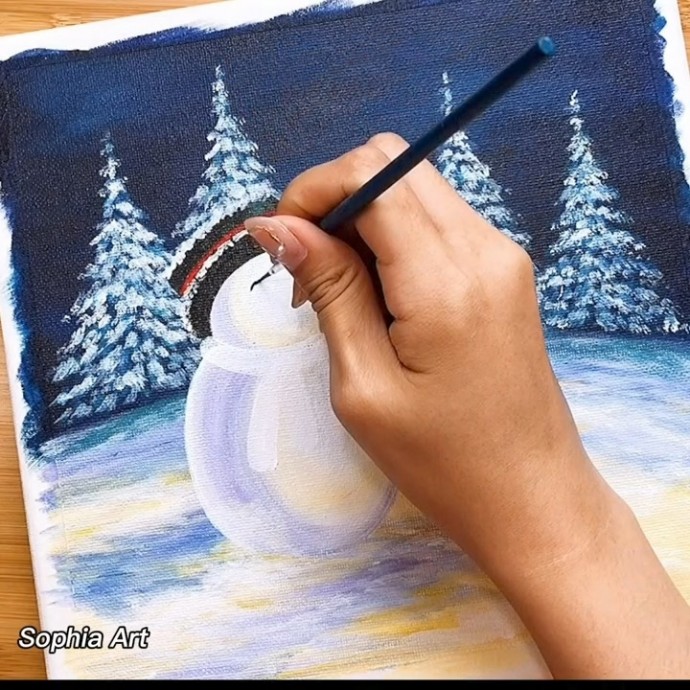 Рисуем снеговика