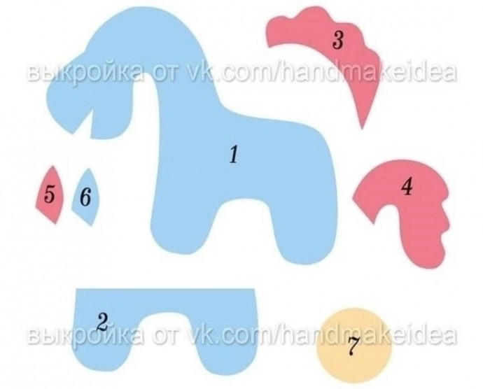 Выкройка лошадки для куклы Выкройка лошадки для куклы