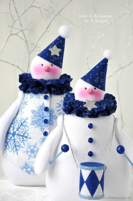 ​Новогодние снеговички в стиле тильда