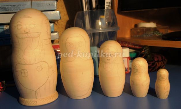 Роспись матрешек по сказке "Репка": мастер-класс, часть 1