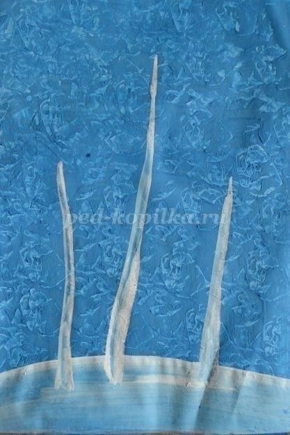 Рисование зимнего пейзажа в нетрадиционной технике