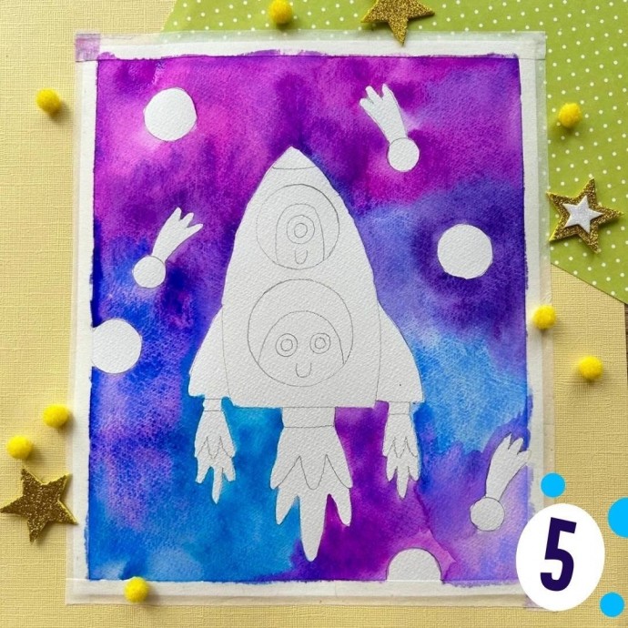 Рисуем ракету в космосе