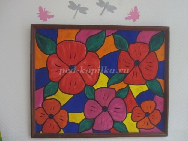 ​Цветы в технике витраж: часть 3