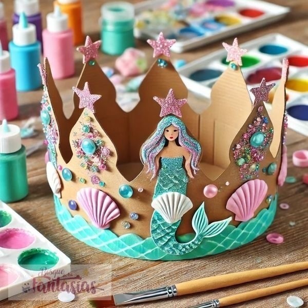 Детские короны из картона на морскую тему