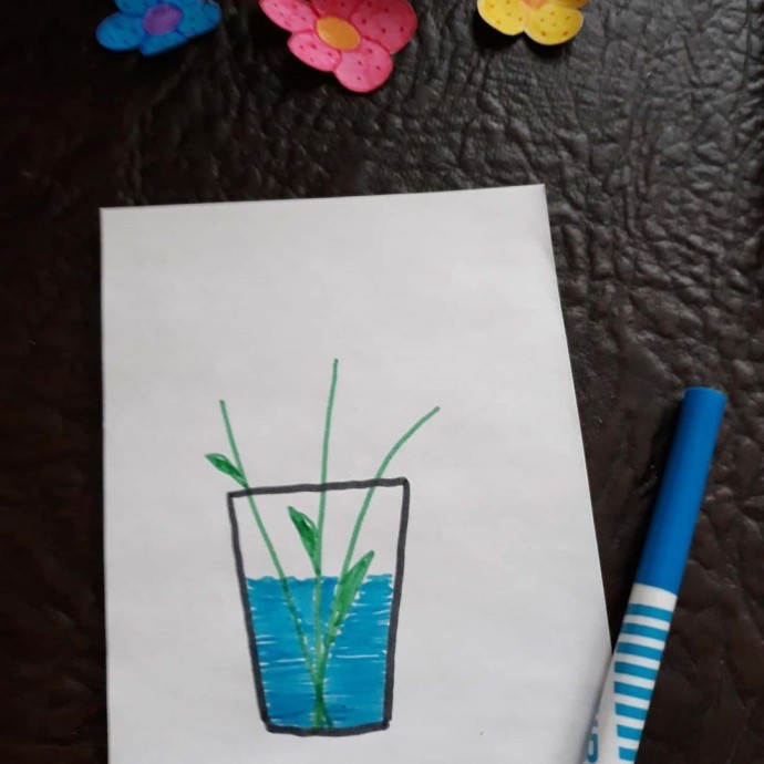 Открытка с объемными цветами