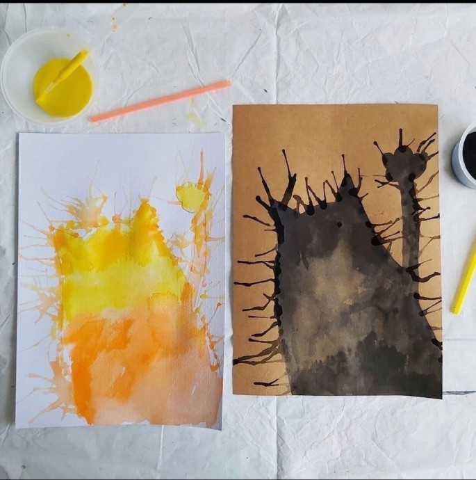 Рисуем черного и рыжего котика Рисуем черного и рыжего котика