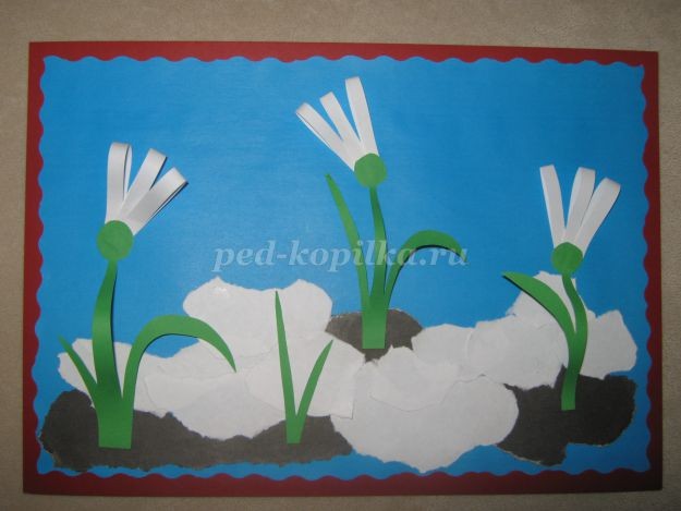 Объемная аппликация из бумаги "Подснежники": часть 2 Объемная аппликация из бумаги "Подснежники": часть 2