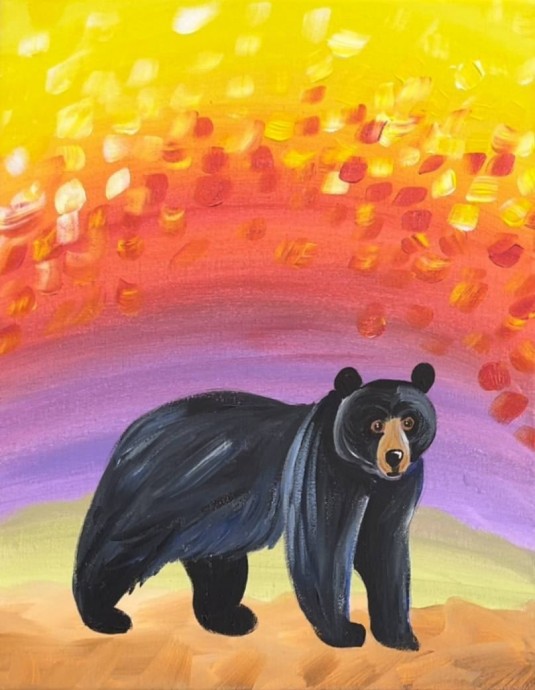 ​Рисуем осеннего мишку