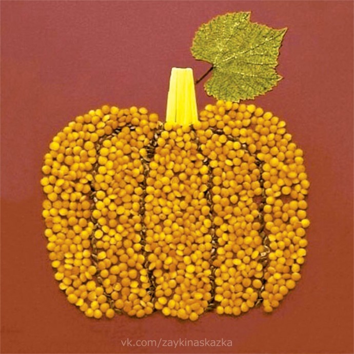 Аппликации из круп и семян