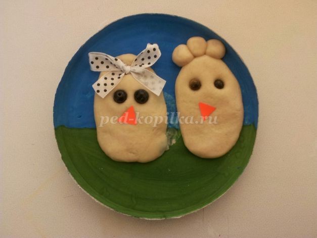 Как сделать цыплят из соленого теста: часть 2