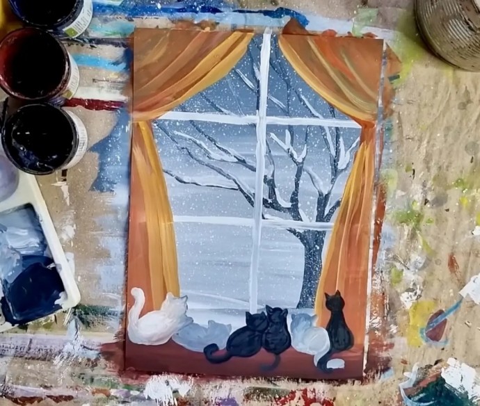 Рисуем первый снег Рисуем первый снег