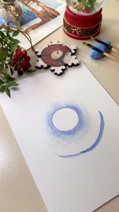 Рисуем с детьми снеговика