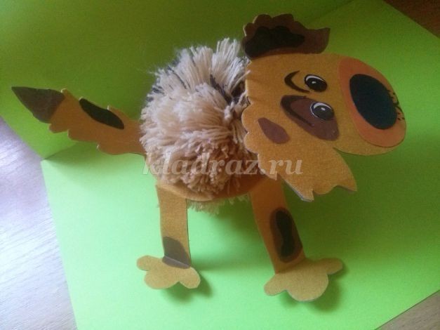 Собачки из помпонов и бумаги