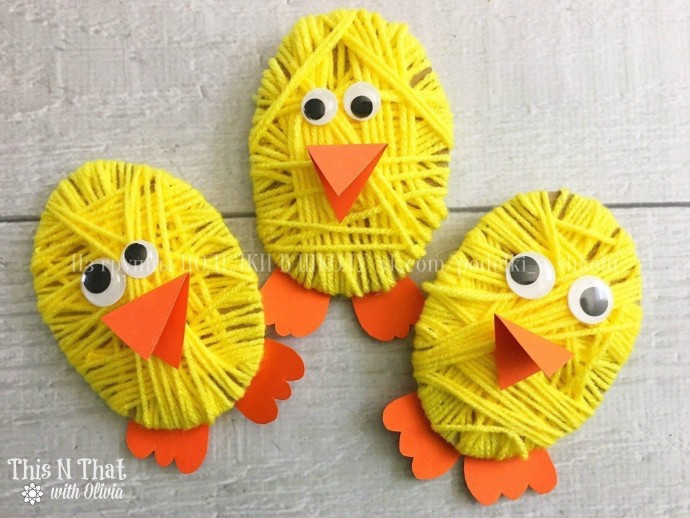 Цыплята из картона и пряжи Цыплята из картона и пряжи