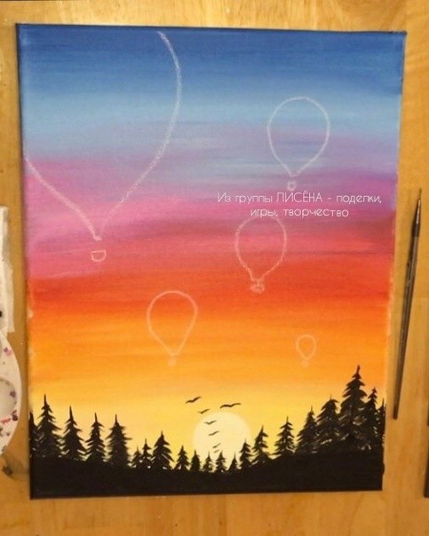 Рисуем с детьми воздушные шары возле елового леса Рисуем с детьми воздушные шары возле елового леса