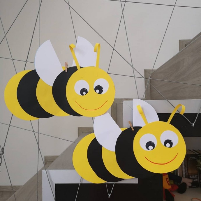 Пчелки из кружочков