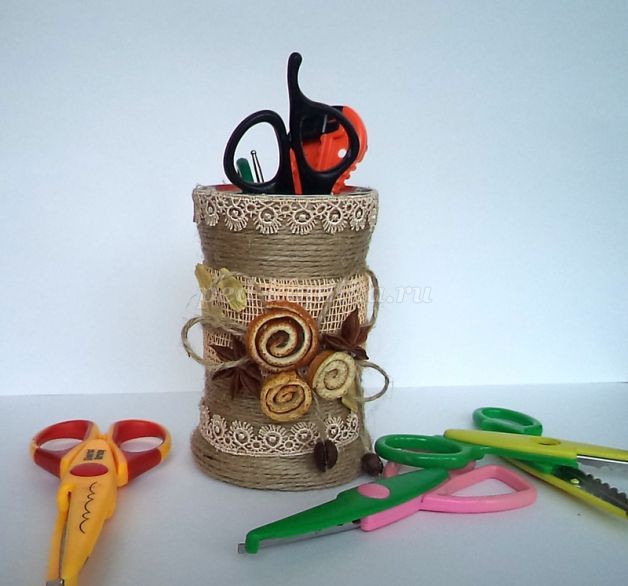 Подставка для канцелярских принадлежностей в стиле "эко" детскими руками: часть 2 Подставка для канцелярских принадлежностей в стиле "эко" детскими руками: часть 2