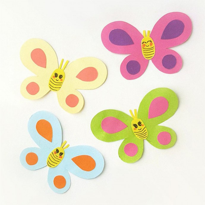 ​Бабочки из цветной бумаги