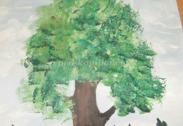 Рисуем пейзаж губкой: часть 2 Рисуем пейзаж губкой: часть 2