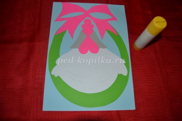 ​Открытка с курочкой и цыплятами: часть 3