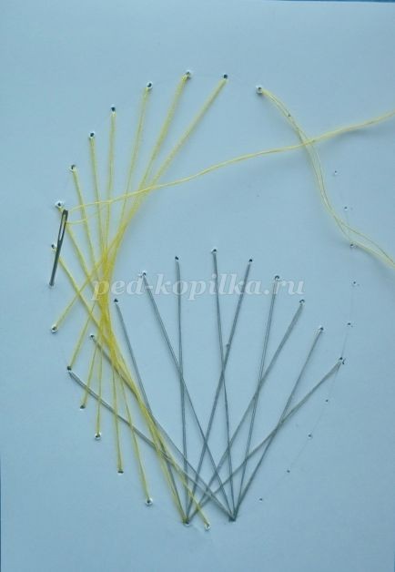 ​Открытка "Веточка вербы" в технике изонить: часть 2