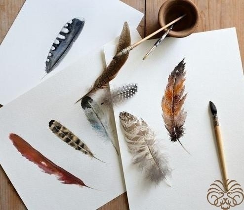 ​Учим детей рисовать перья